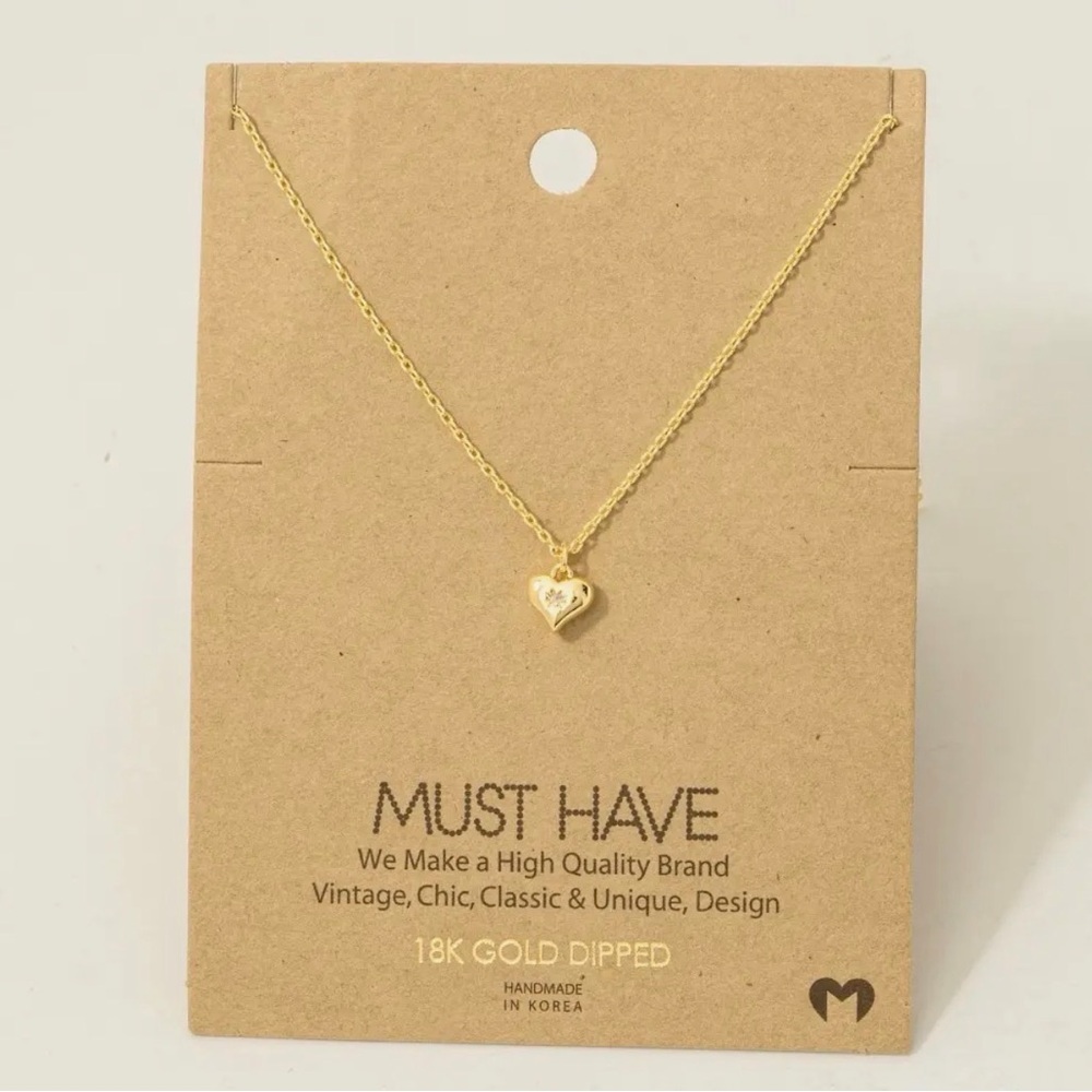 Must Have Gold Dipped Heart Necklace